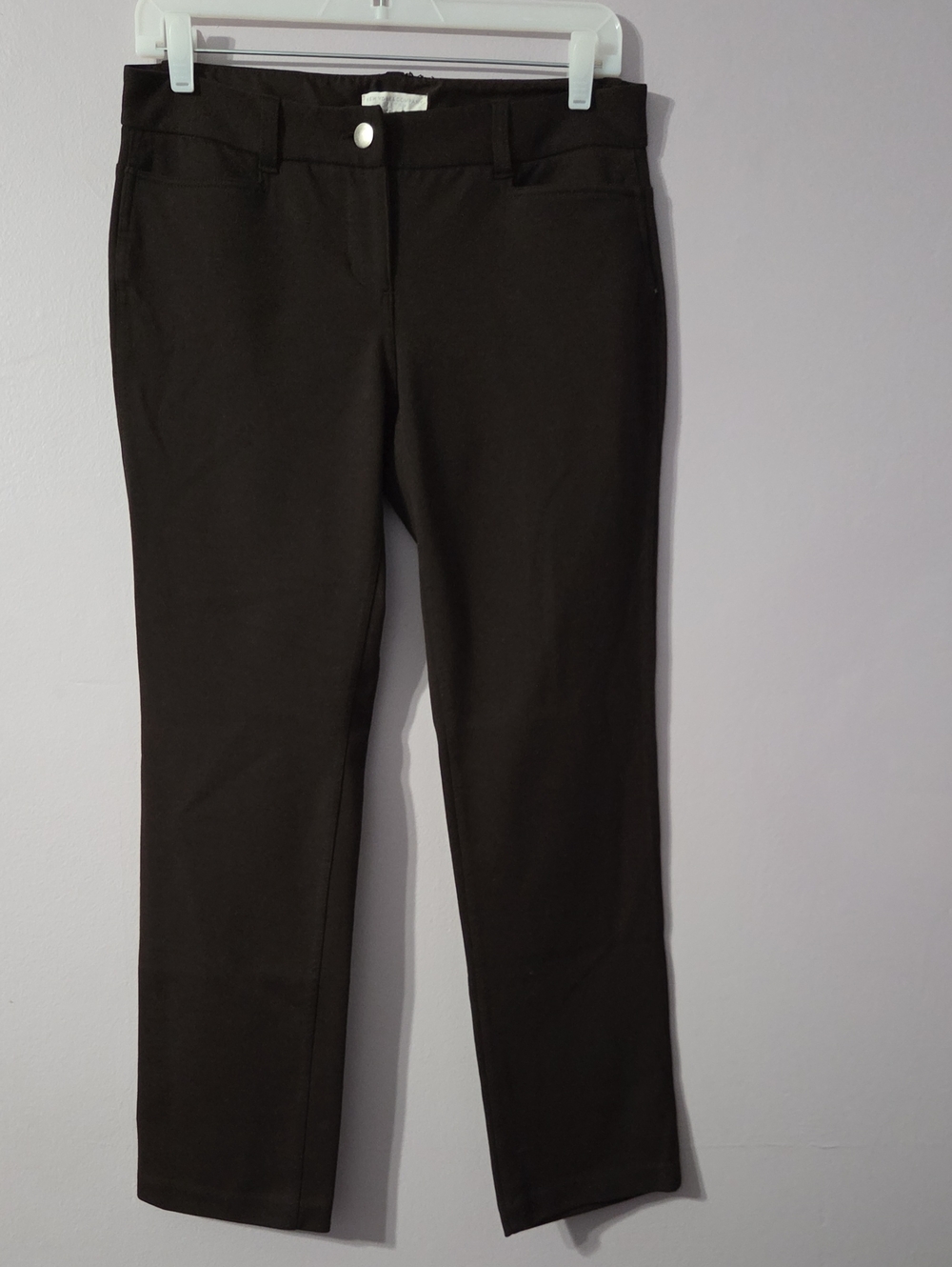 Women's Dark Brown Straight-Leg Ponte Pants With 4 Pockets Womens 6P